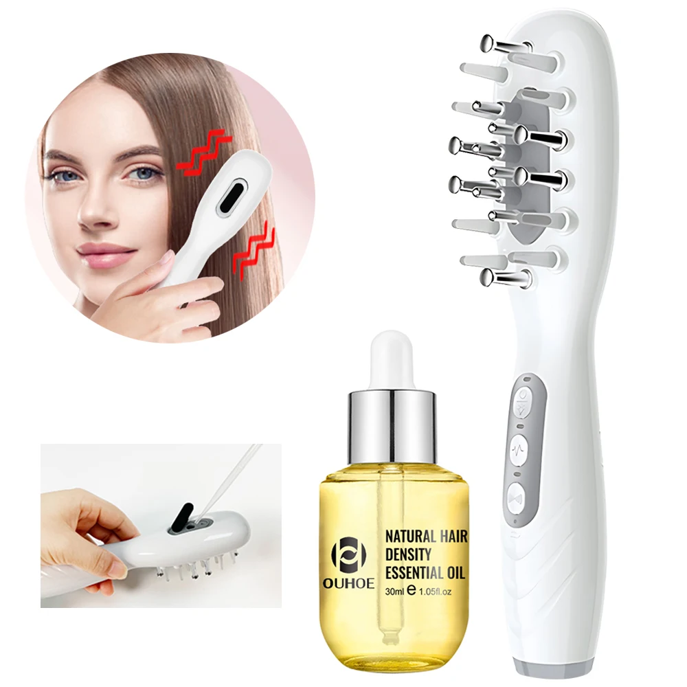 Hair Care Oil - Electric EMS Scalp Massager Comb LED