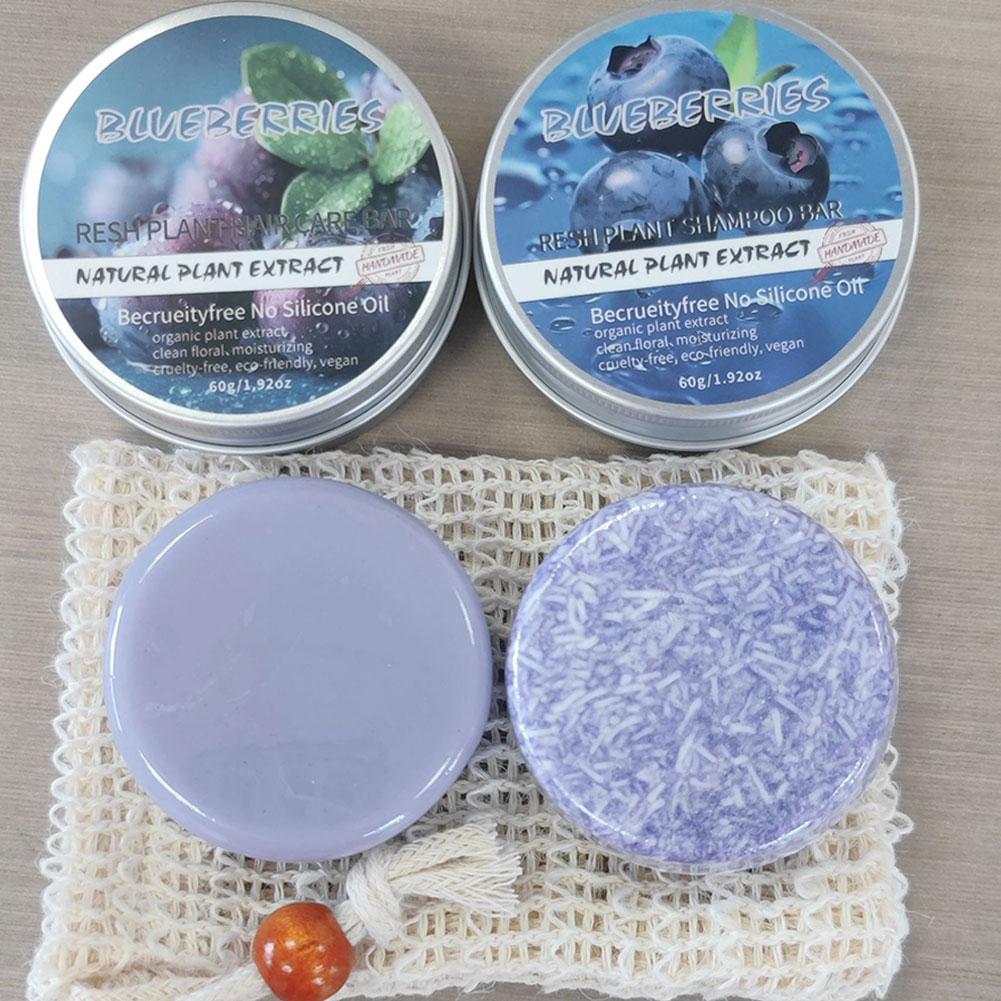 Hair Care Essence Oil - Natural Silicone-Free Blueberry Shampoo Bar, Essence