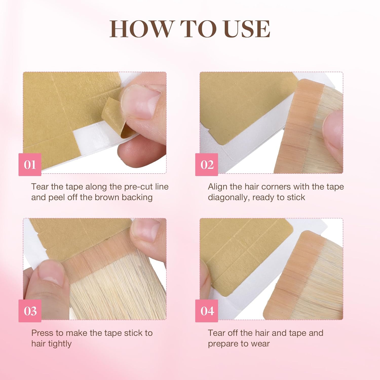72Tabs(6sheets）Hair Extension  - Hair Extension Tape In のレビューと価格