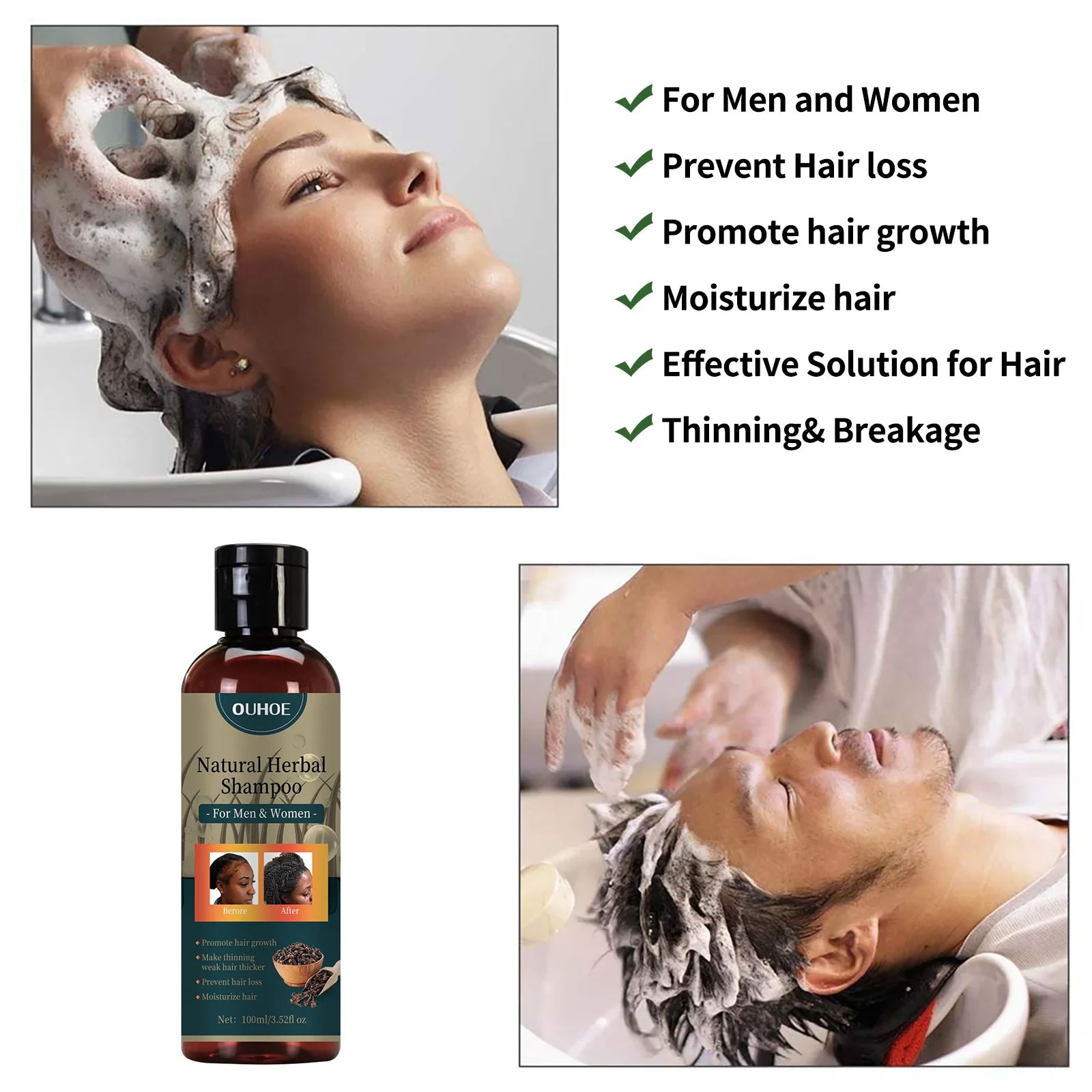 OUHOE Hair Growth Shampoo Anti - Hair Care Dandruff のレビューと価格