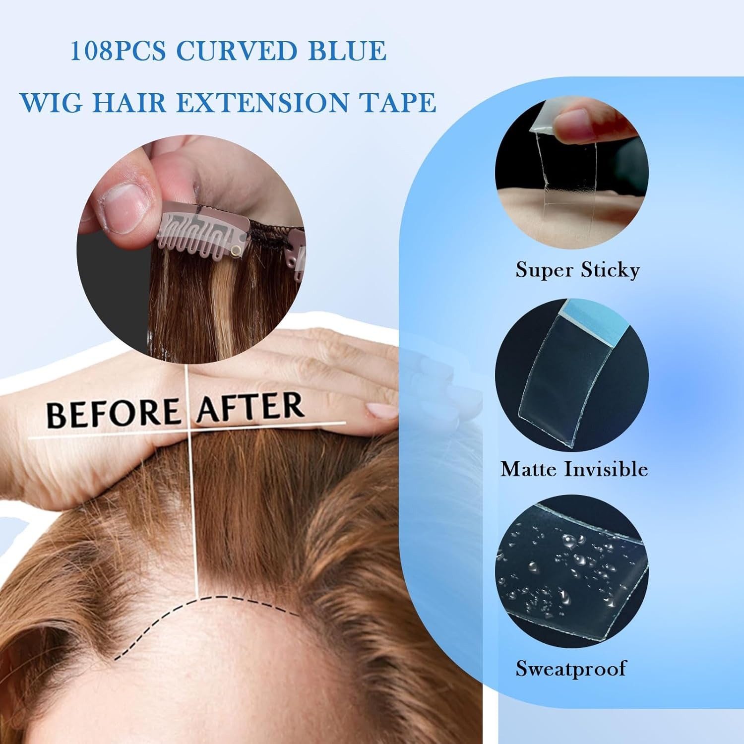 Walker Strong Hold Curved Hair - Hair Extension Tape In のレビューと価格