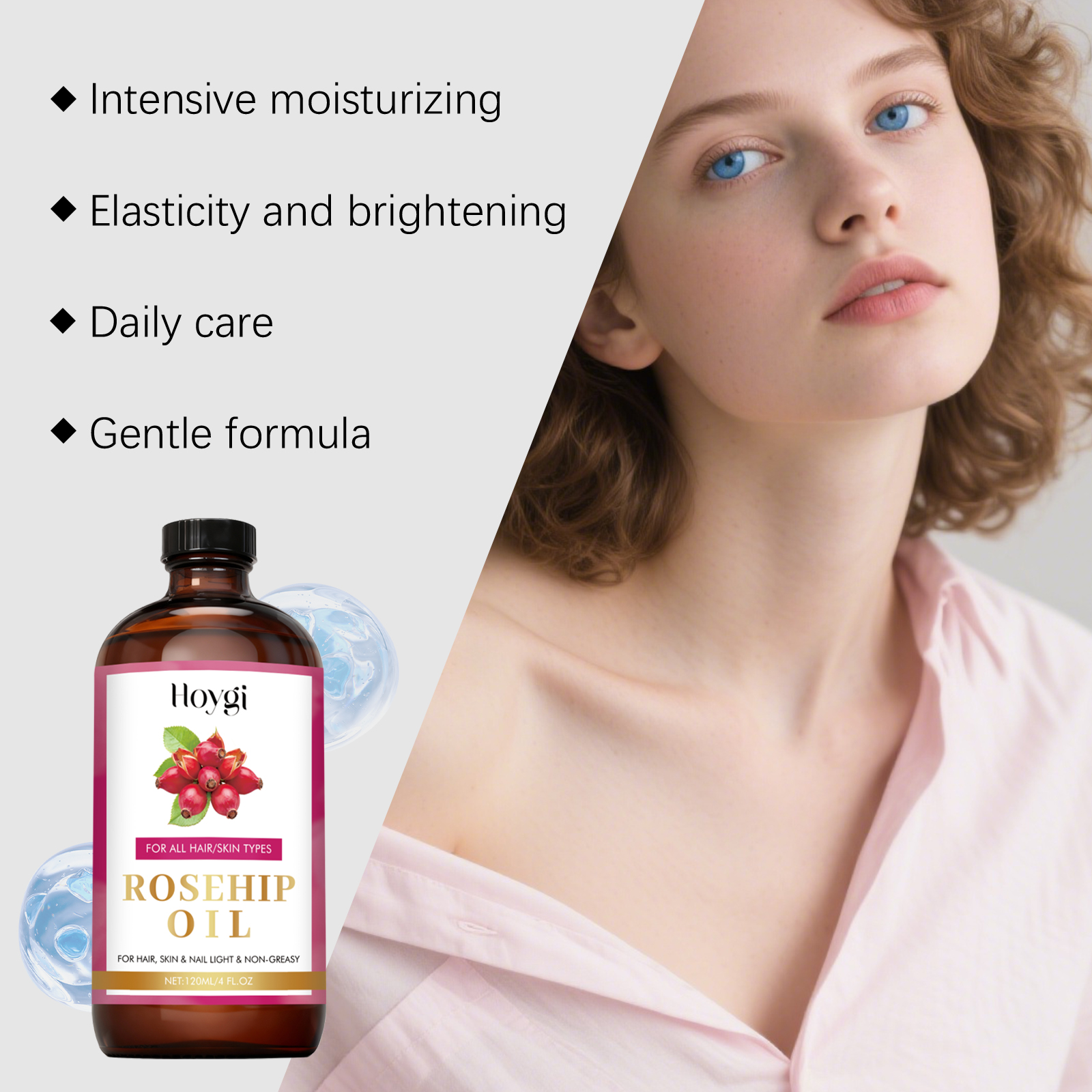 Natural Rosehip Seed Essential - Hair Care Essence Oil のレビューと価格